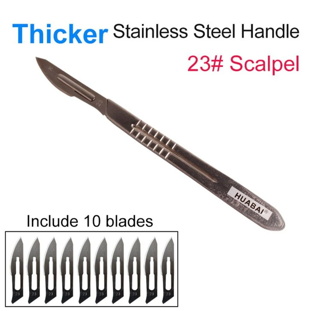 YTH Carbon Steel Surgical Scalpel Blades + Handle | 10pc DIY Cutting Tool for PCB Repair - Image 5