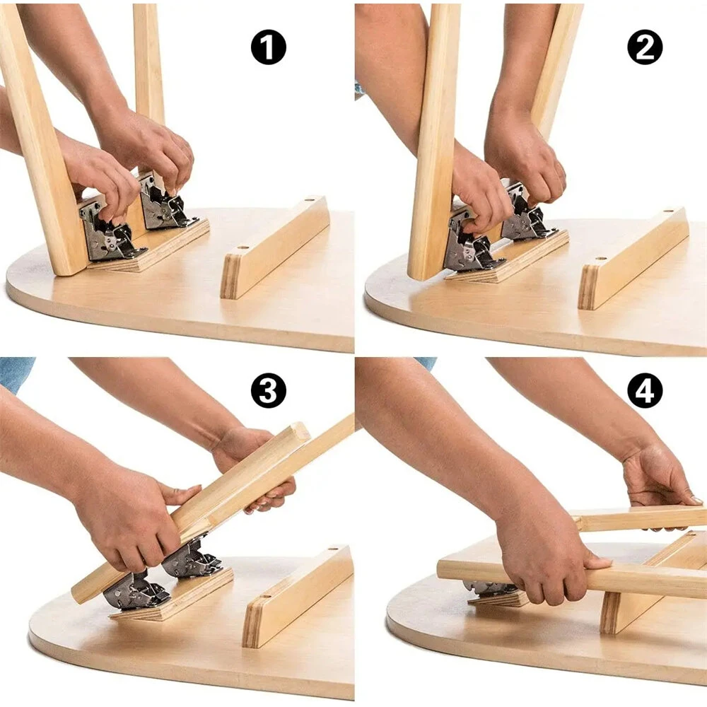 Heavy Duty 90 Degree Folding Bracket - Steel Locking Hinge for Table & Bed Leg Support - Image 5