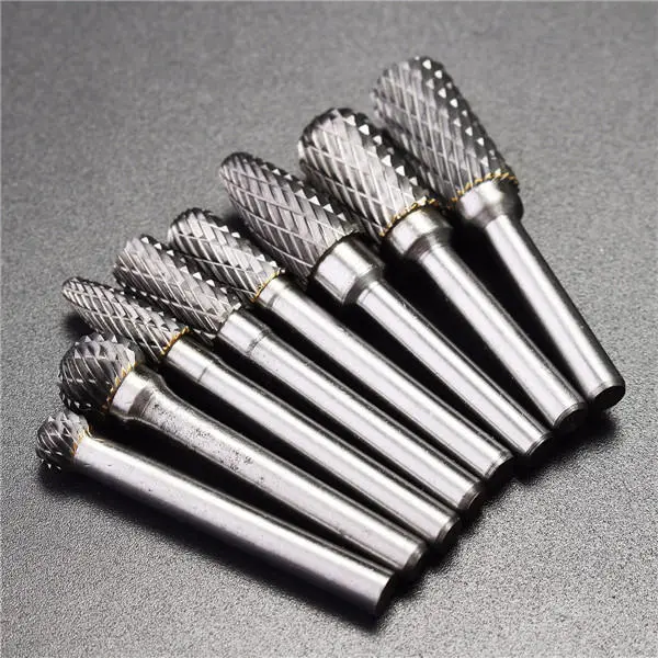 Tungsten Steel Rotary Burr Set - 8pcs 6mm Shank for CNC Engraving & Cutting - Image 5