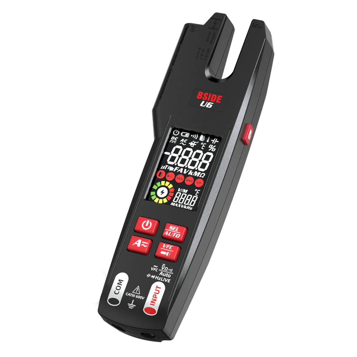 BSIDE U6 Digital Clamp Meter - AC/DC Voltage Current & Temperature Tester - Image 2