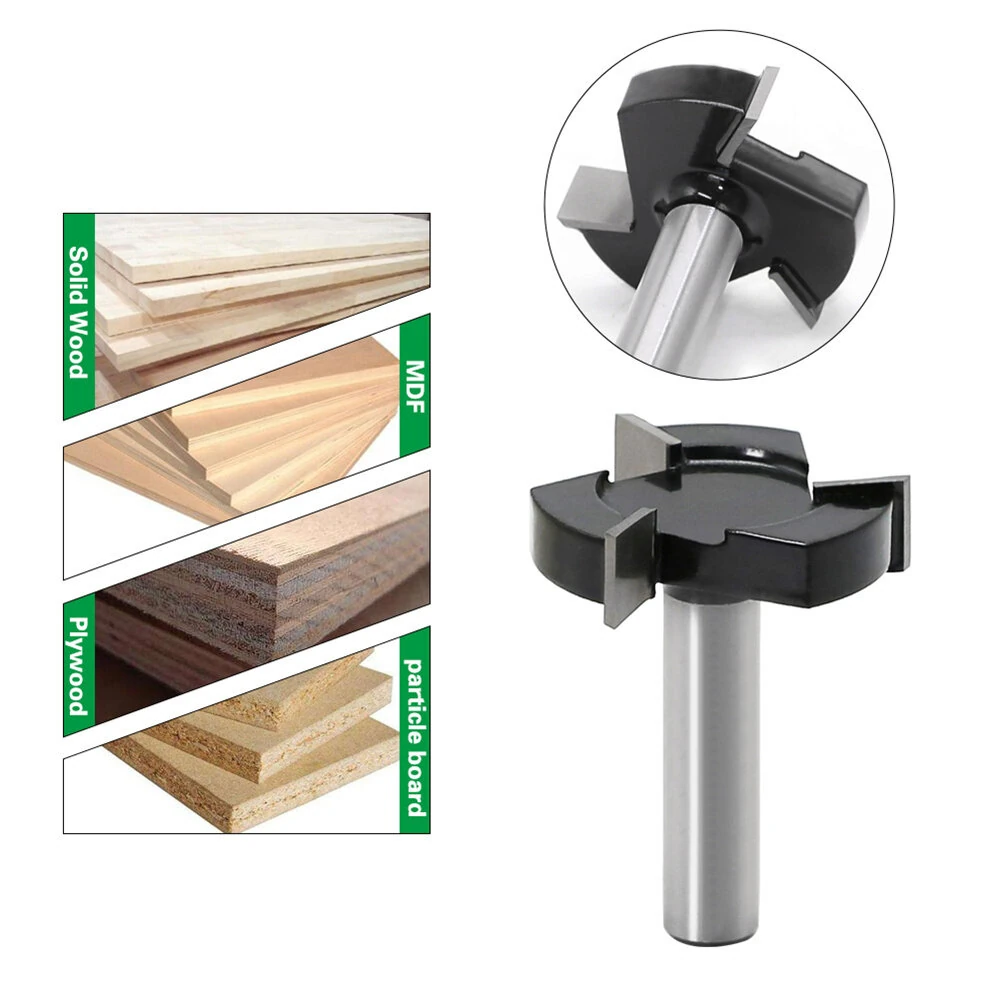 LAVIE 1/2 Inch Shank Spoilboard Surfacing Router Bit | 3 Flutes 49mm Cutting Diameter | Carbide Slab Flattening Planer Tool - Image 2