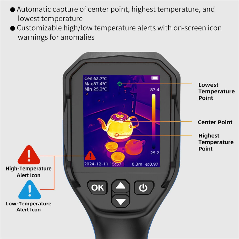 MUSTOOL 256x192 Thermal Imager | Dual Lens Infrared Camera | Handheld Industrial Device - Image 3