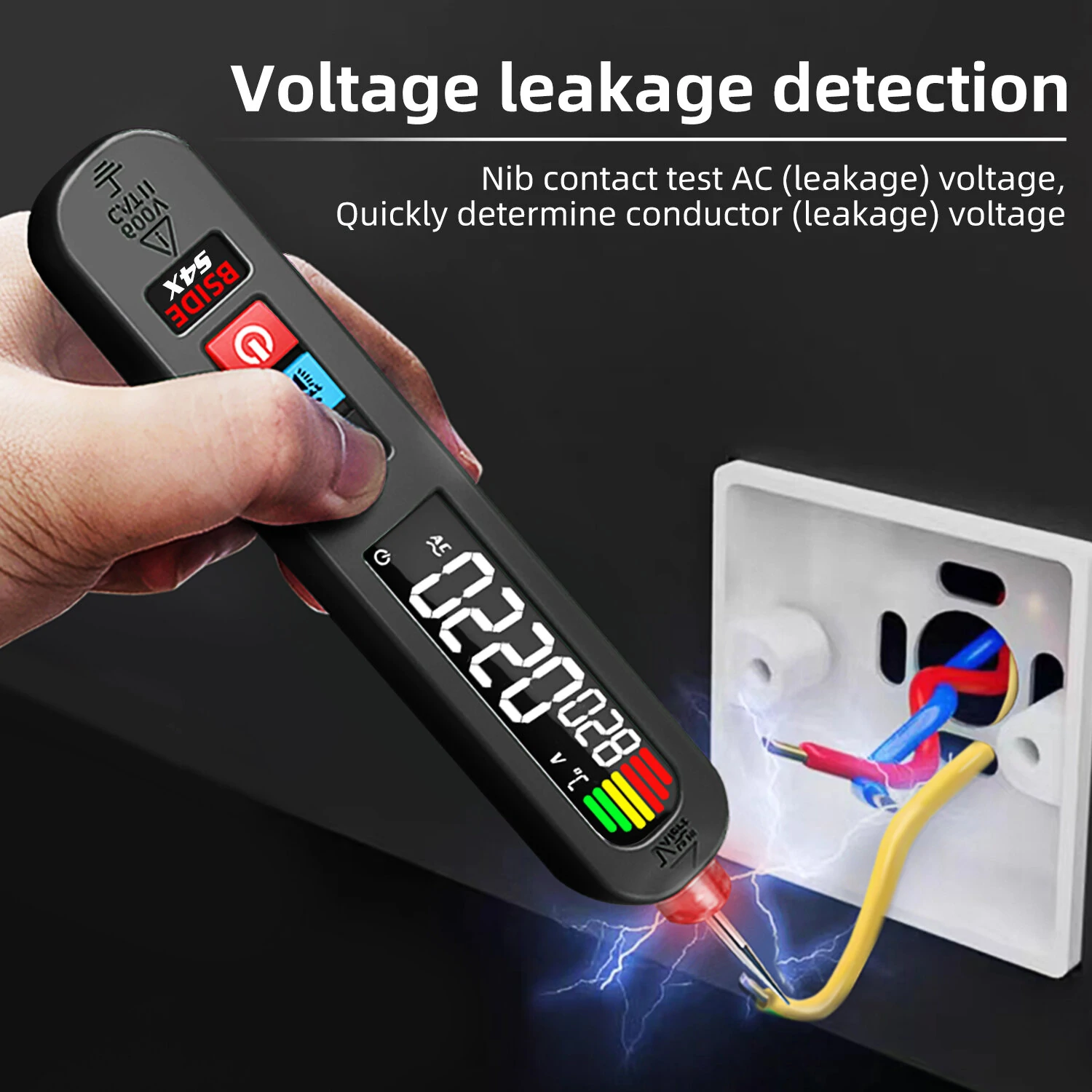 BSIDE S4X Smart Induction Voltage Pen - AC Detection to 300V, Temperature Sensor & Leakage Detection - Image 5