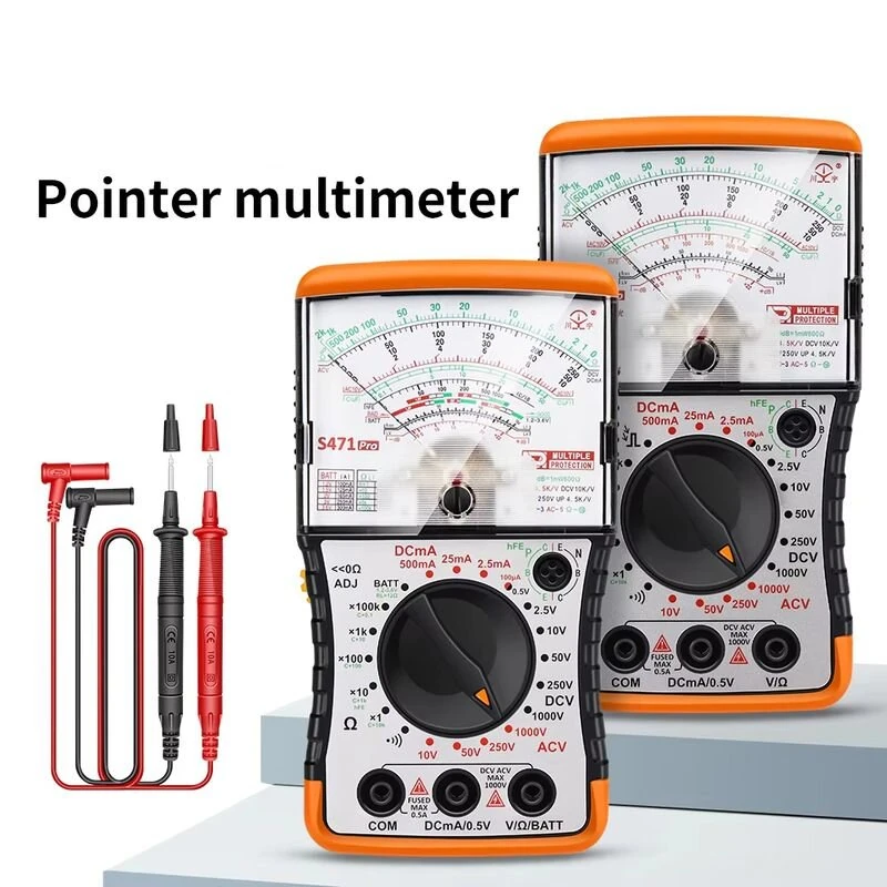 S471Pro Analog Multimeter - Voltage Tester 1000V DC | Resistance Capacitance Current - Image 2
