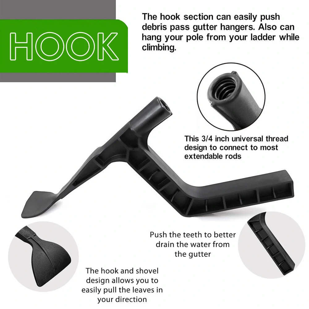 Gutter Cleaning Tool - 2-in-1 Spoon & Scoop - 3/4 Thread for Extendable Rods - Image 5