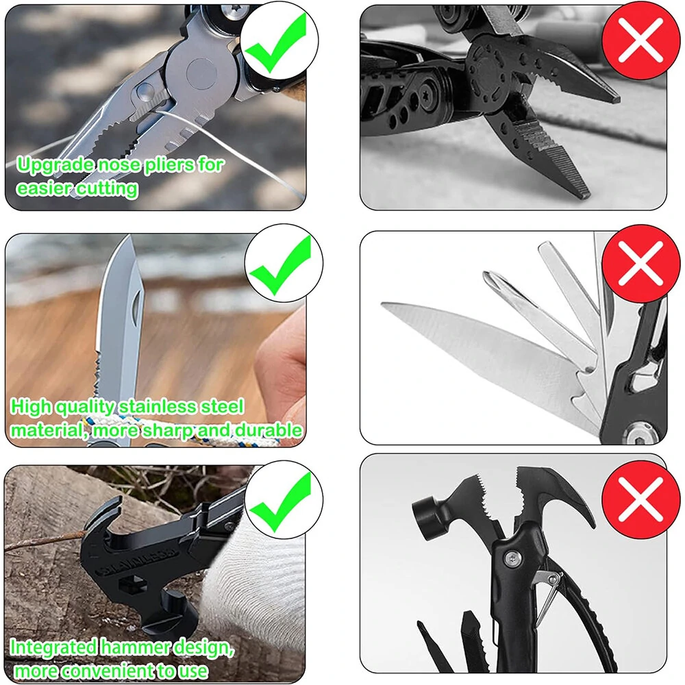 14 in 1 Multitool Hammer - Compact Folding Survival Tool for Camping & Hiking - Image 5