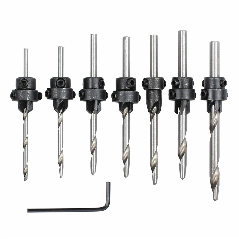 7pcs HSS Countersink Drill Bit Set | 1/8 to 7/32 Inch | Woodworking Chamfer - Image 3