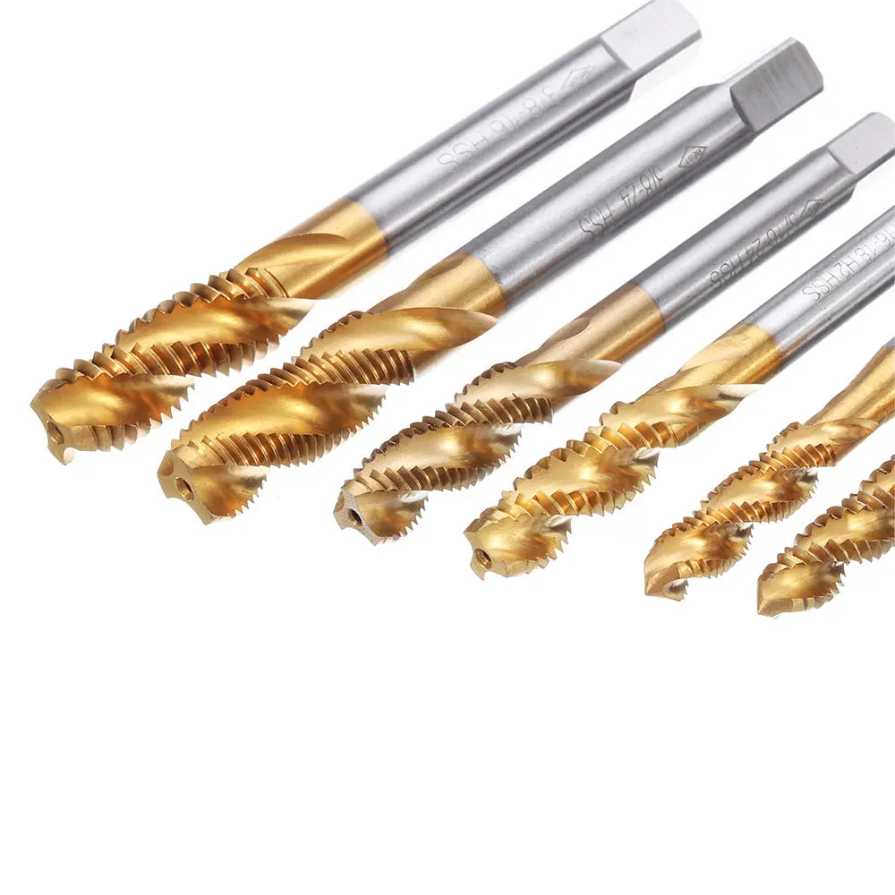 Drillpro HSS Imperial Machine Screw Plug Tap - Titanium Coated Spiral Flute - Image 4