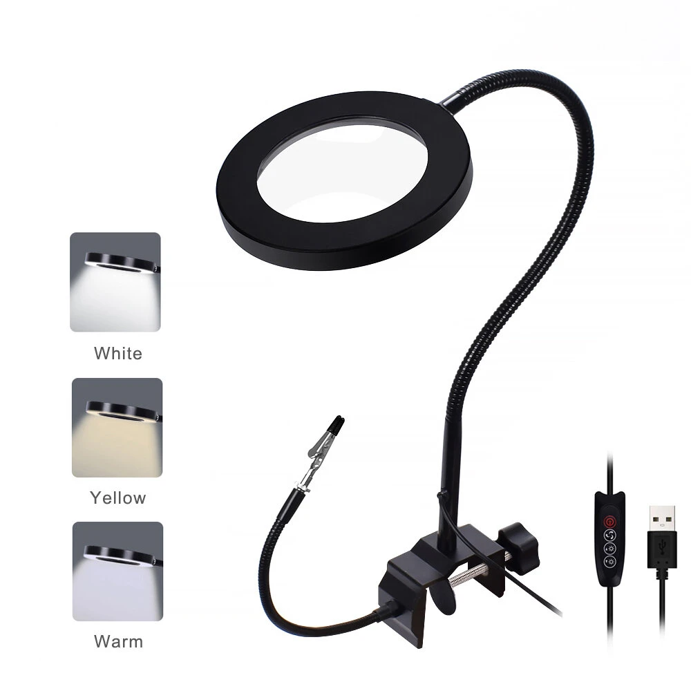 NEWACALOX 5X USB Magnifier with LED Light & Flexible Arm | Repair Tool - Image 3