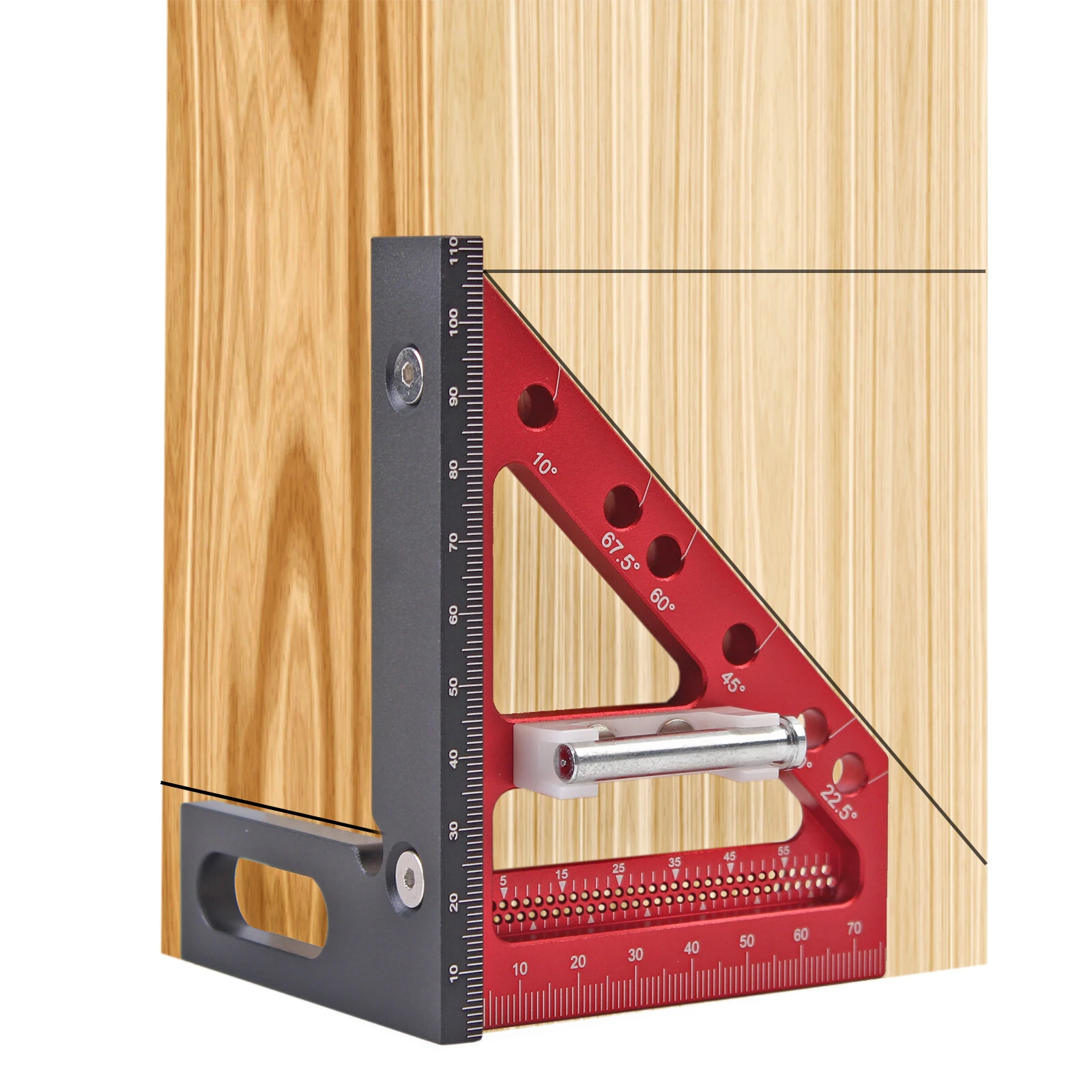 Carpenter 3D Multi-angle Measuring Ruler | Precision Woodworking Tool & Hole Scriber - Image 5