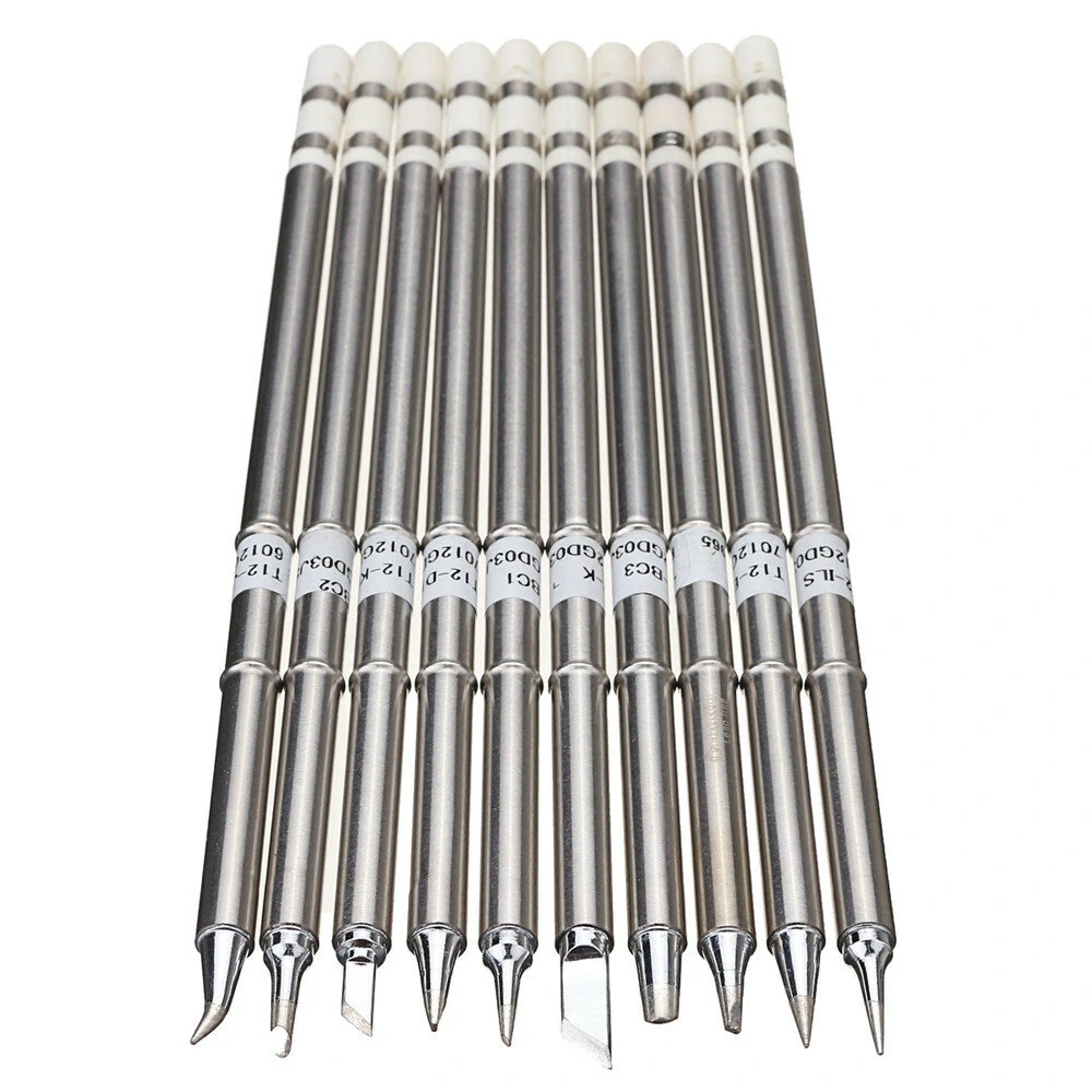 Drillpro 10pcs T12 Soldering Iron Tips Set for Hakko FX951 & FX952 - Image 3