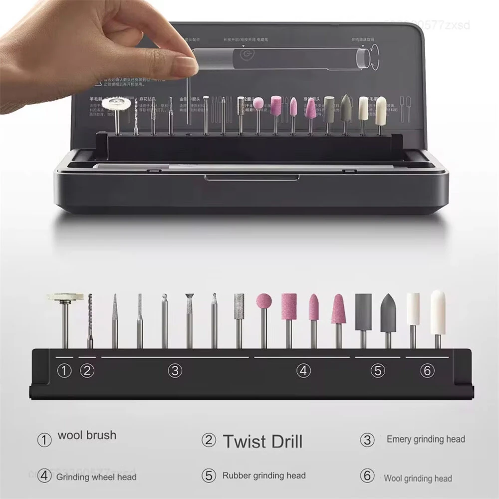 Xiaomi Mijia Electric Engraving Pen - Mini Drill with 16 Grinding Heads & Type-C Charging - Image 2