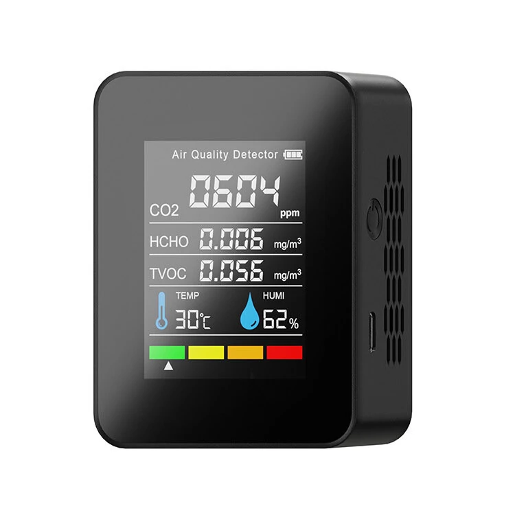 CO2 TVOC HCHO Air Quality Monitor - 5-in-1 Tester with Temp/Humidity LCD Display - Image 5