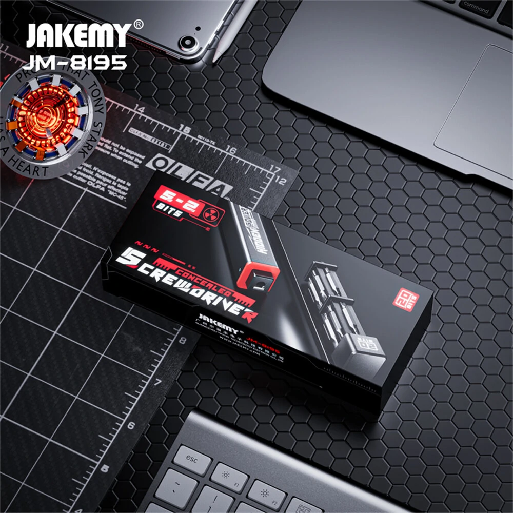 JM-8195 Magnetic Precision Screwdriver | 10Pcs Bits & Strong Magnetic Handle - Image 5