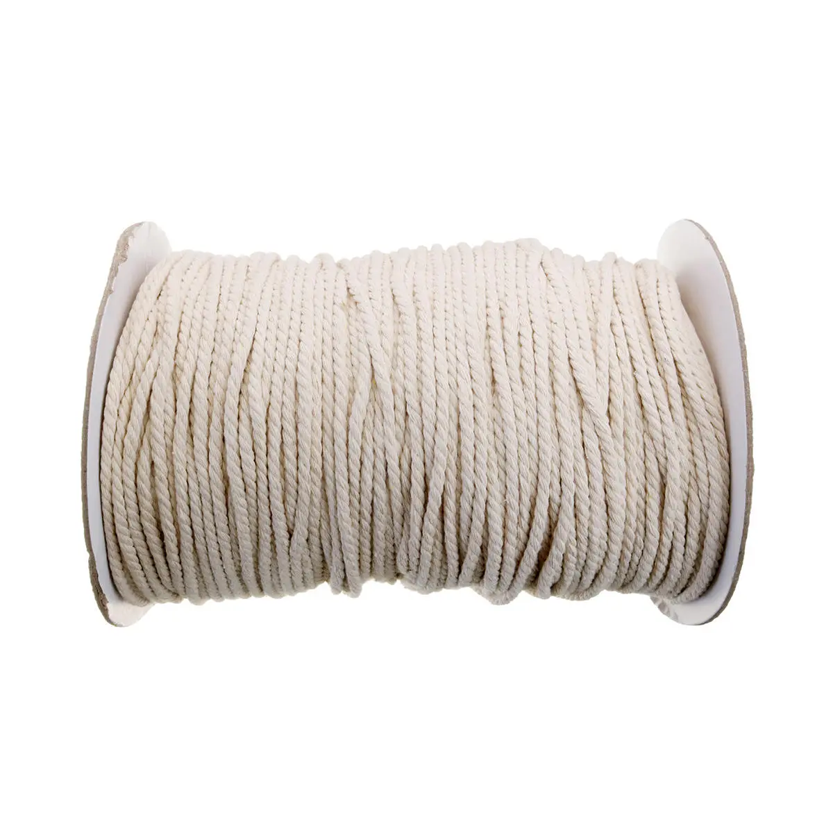 4mm Braided Cotton Rope - 3 Strand Natural Twisted Cord for Crafts & Tools - Image 2