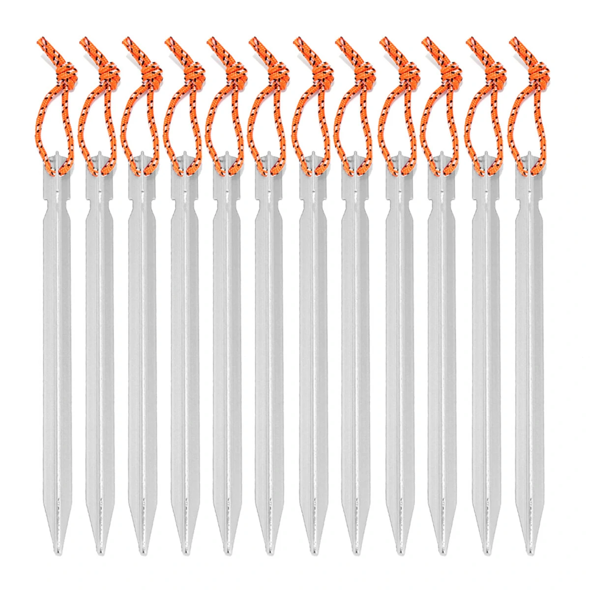 12PCS Aluminum Alloy Tent Stakes | Lightweight Camping Pegs with Rope - Image 3