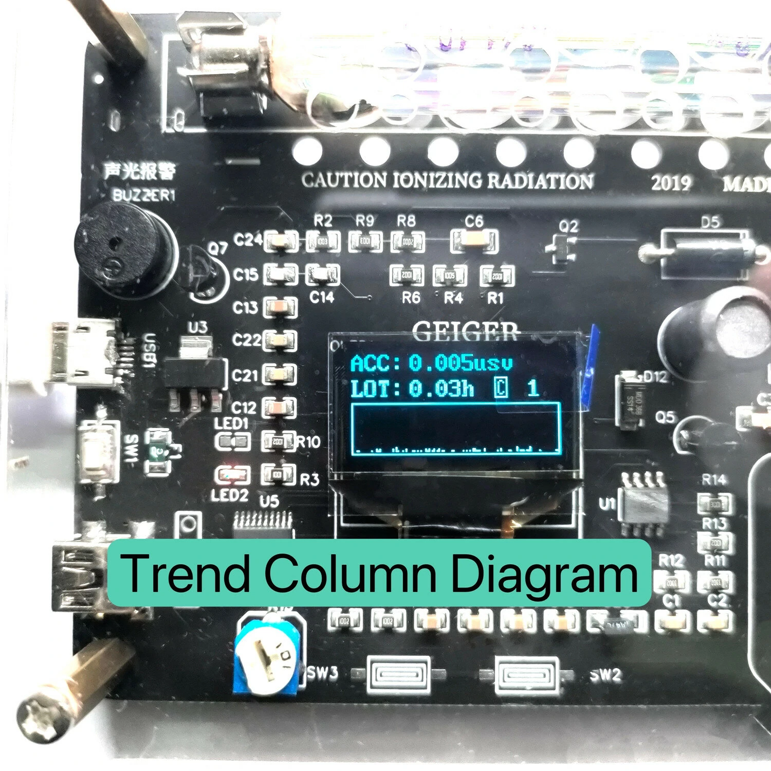 Handheld DIY Geiger Counter Kit - Nuclear Radiation Tester for X-ray γ-ray β-ray - Image 2