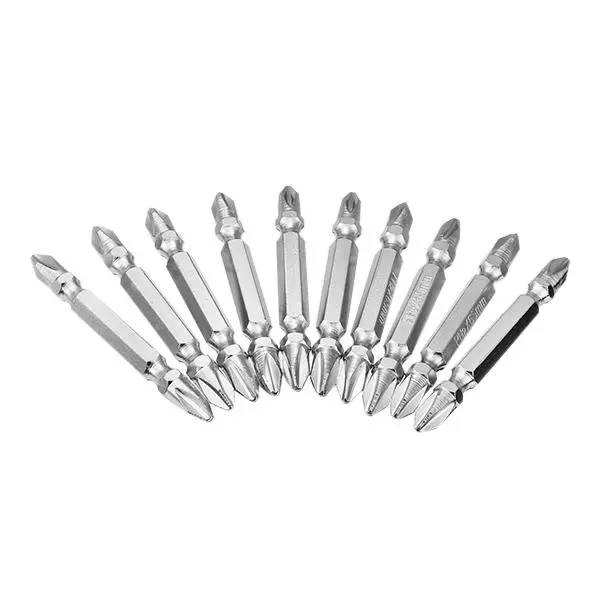 10pcs 65mm PH2 S2 Alloy Steel Magnetic Screwdriver Bit Set | Double Head - Image 2