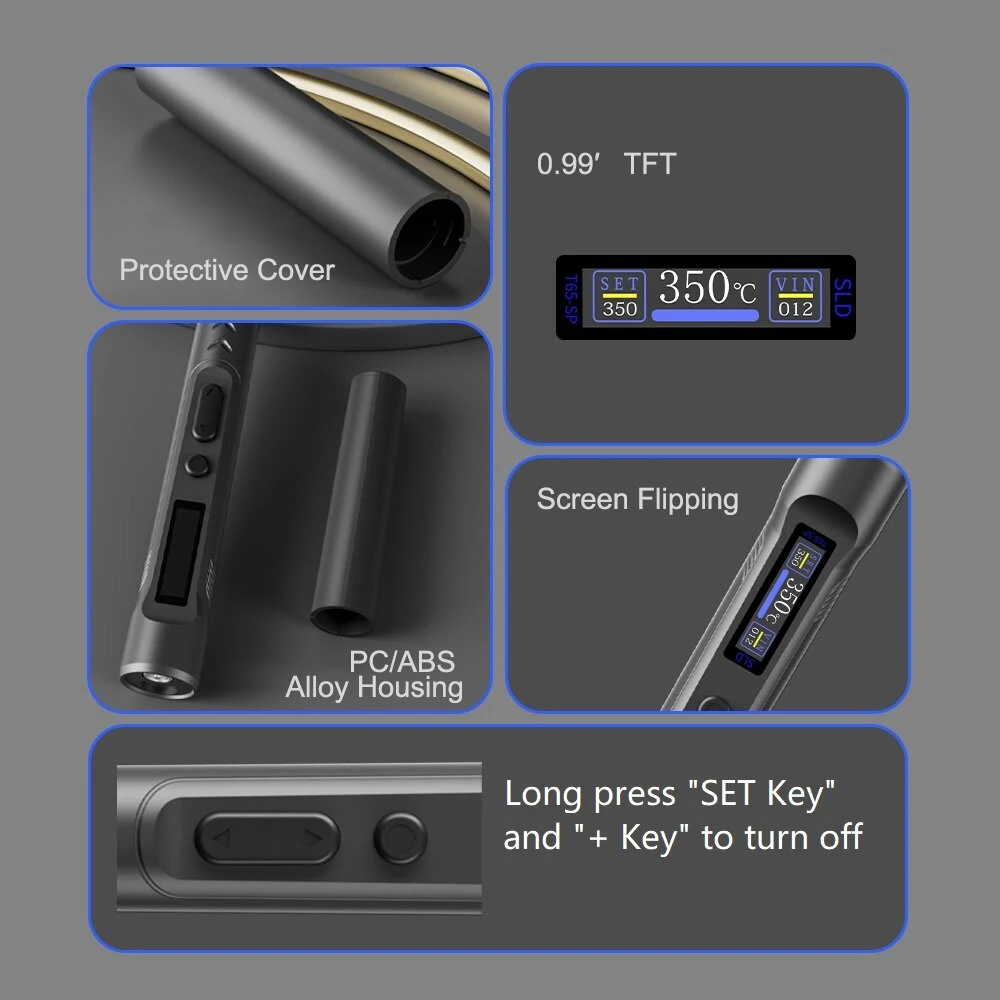T65-S 90W Smart Soldering Iron - Type-C/DC 5521 Port | Fast Heating & Charging - Image 5