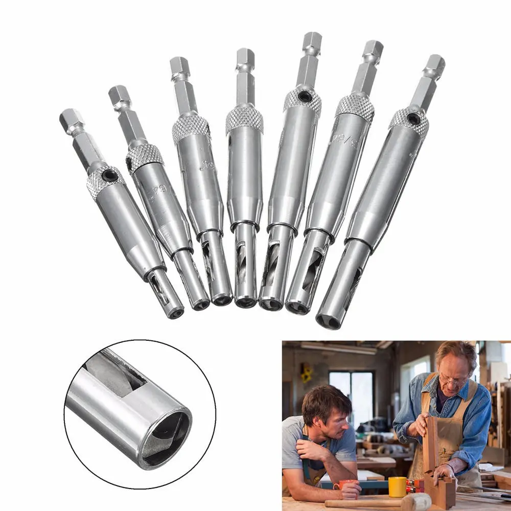 Drillpro 7pcs HSS Self Centering Drill Bit Set | Hinge Bit for Door & Cabinet - Image 2