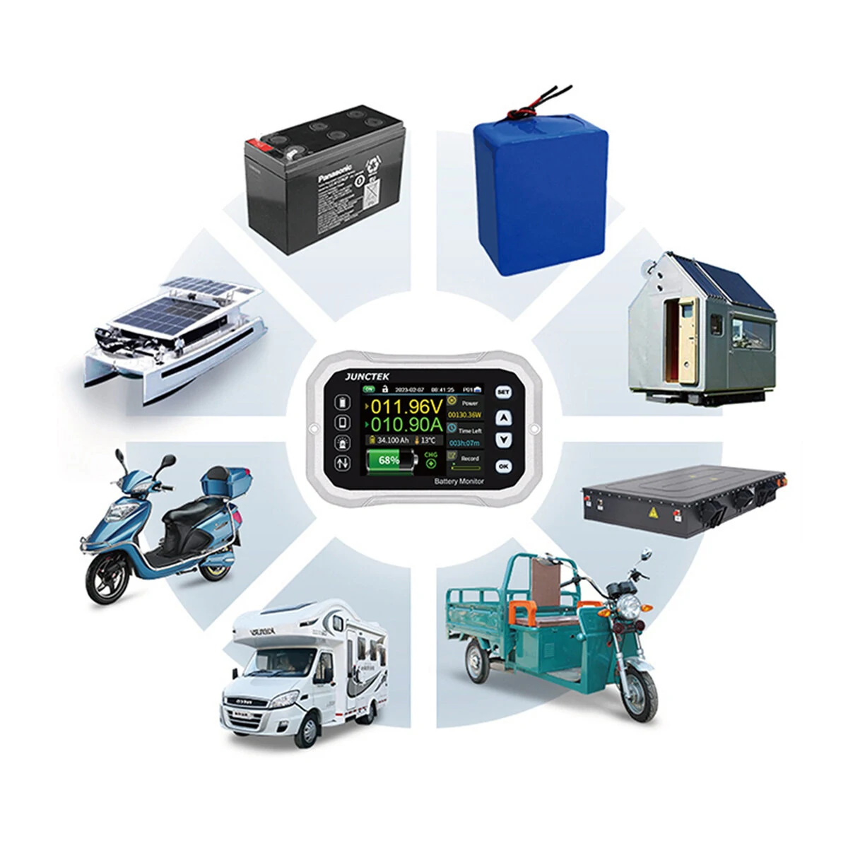 JUNCTEK Bluetooth Battery Monitor KH110F - Voltage Current Tester & Capacity Gauge - Image 4