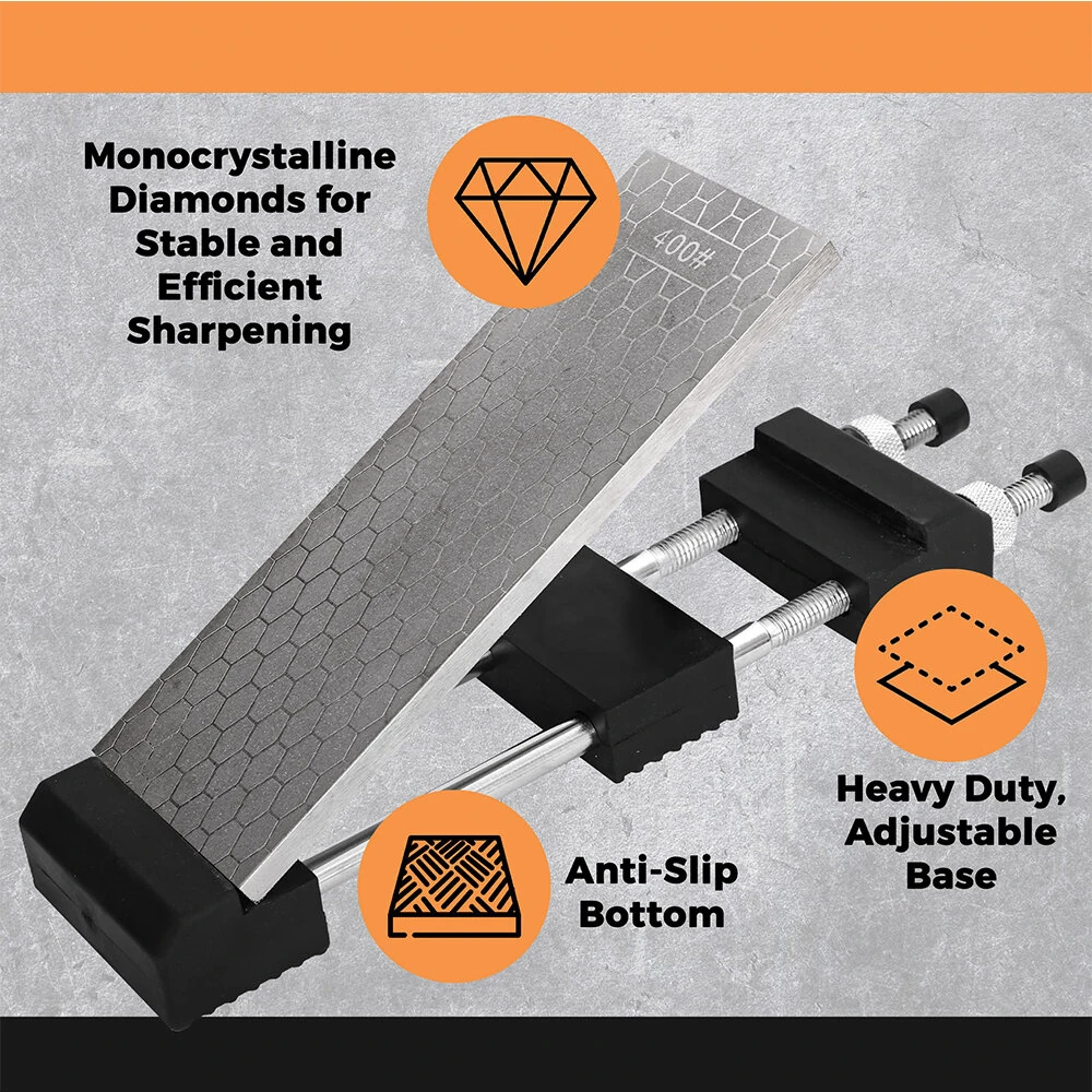 Diamond Sharpening Stone Set - 8 Inch 400/1000 Grit Double-Sided Whetstone - Image 4