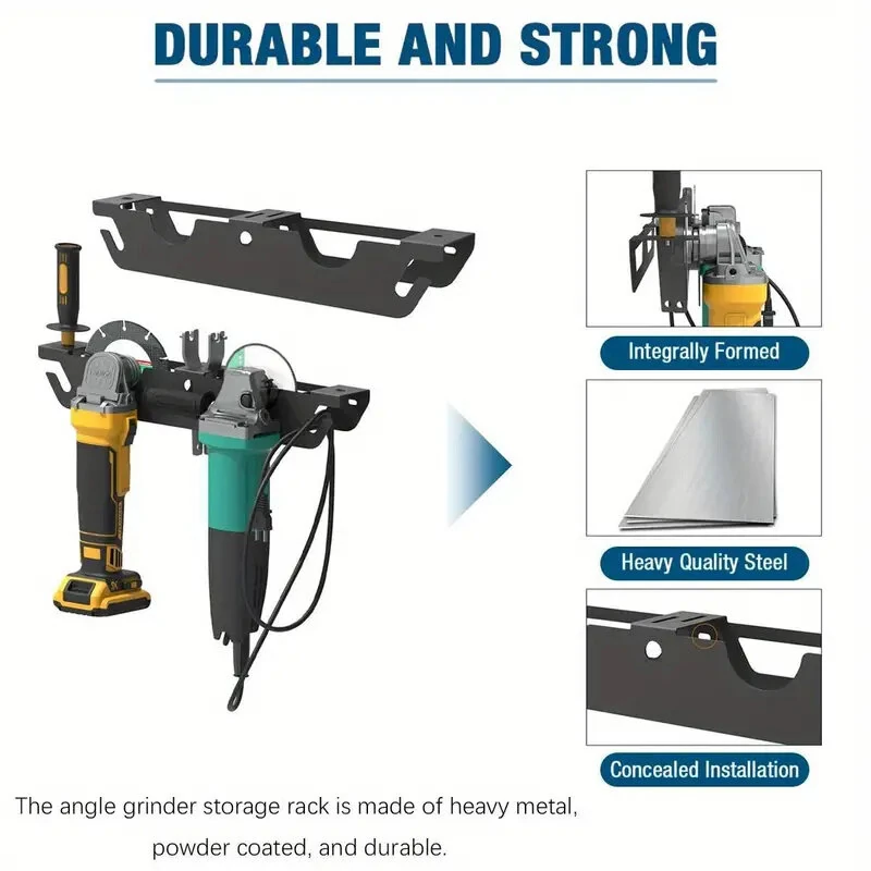 Dual Bay Angle Grinder Rack - Wall Mount Storage Stand for 2 Grinders | Metal - Image 3