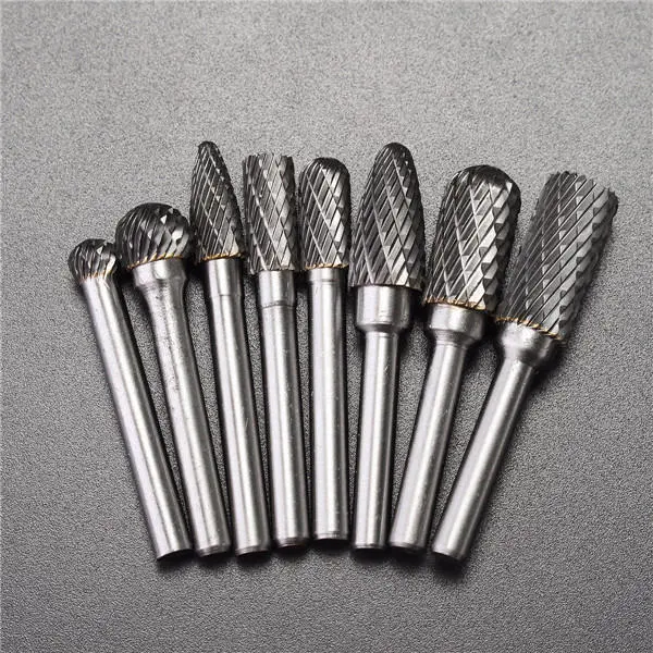 Tungsten Steel Rotary Burr Set - 8pcs 6mm Shank for CNC Engraving & Cutting - Image 4