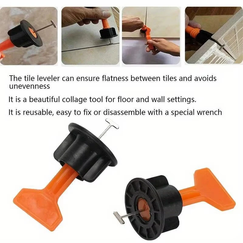 151pcs Tile Leveling System Kit - Reusable Flat Wedge Washers & Brackets for DIY Wall Tile Installation - Image 4