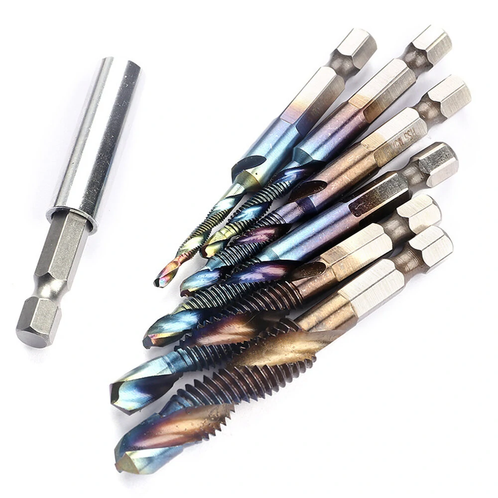 Drillpro 7Pcs M3-M10 Metric Tap Drill Bit Set | Hex Shank with Extension Rod - Image 5