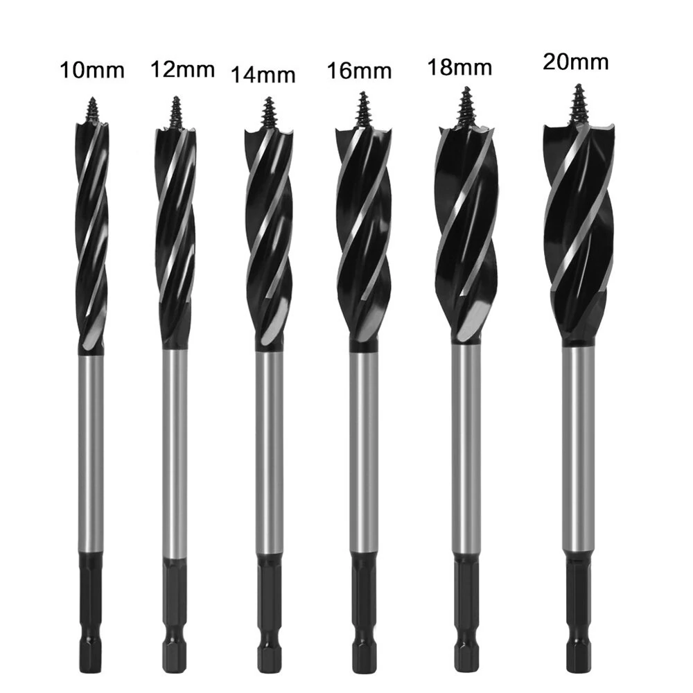 LAVIE 6PCS 6.35mm Shank Twist Drill Bits | 4 Flutes for 10-20mm Cutting - Image 2