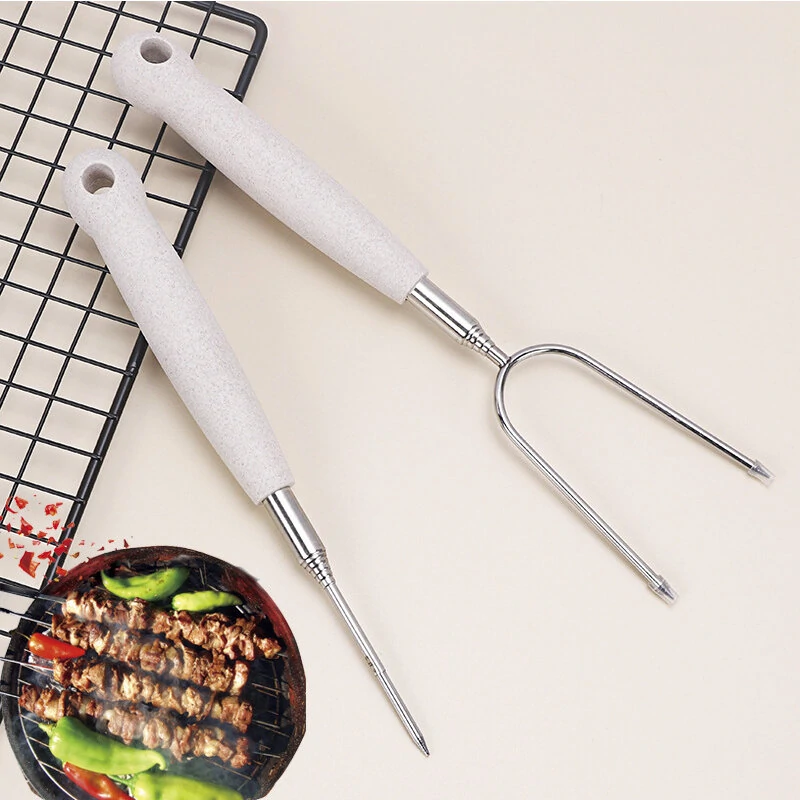 5PCS Telescoping Roasting Sticks - Barbecue Spit Forks for Sausage & BBQ - Image 2