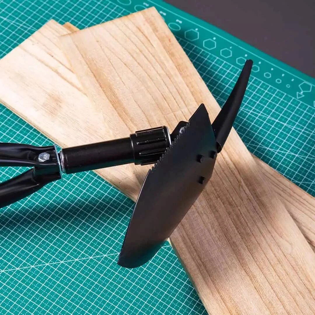 Deli 3 in 1 Camping Shovel - Carbon Steel Folding Tool for Hiking & Garden - Image 2