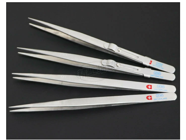 304 Stainless Steel Jewelry Tweezers - Thickened Hardened Grooved & Non-Slip - Image 2