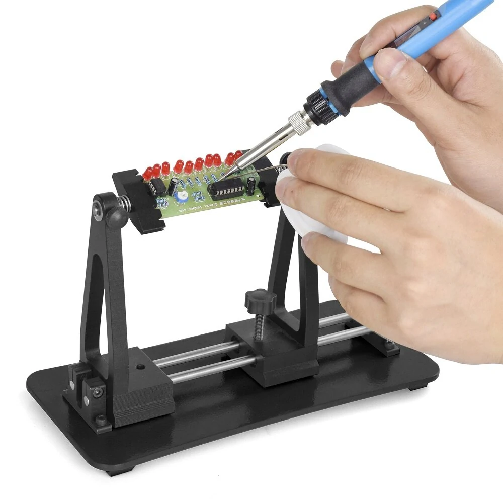 NEWACALOX 3X LED Magnifier - Magnetic PCB Soldering Fixture with 360 Rotation & Flexible Arm - Image 4