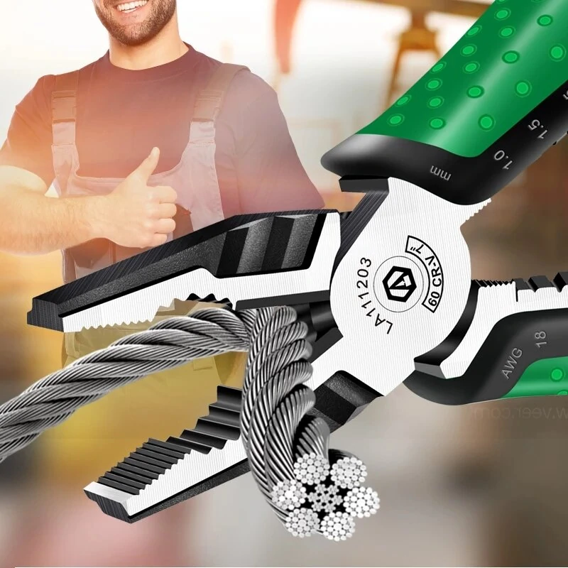 LAOA 7-Inch Multifunction Diagonal Pliers | Wire Cutter & Long Nose Pliers | Electrician Professional Tools - Image 2