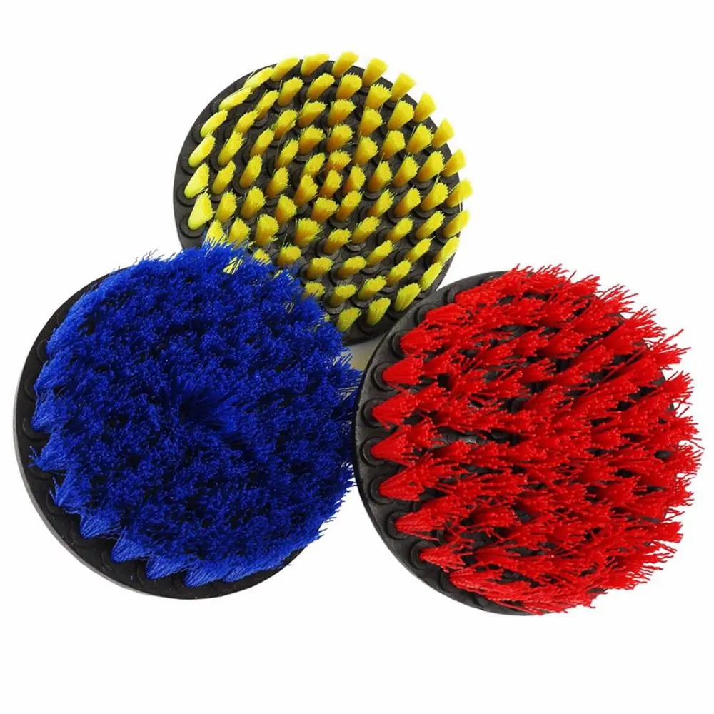 DEWALT 5 Inch Drill Brush Set - Red/Yellow/Blue Bristles for Dust Removal & Cleaning - Image 3