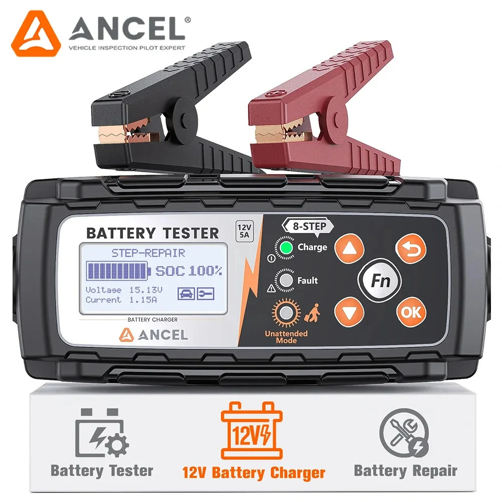 ANCEL BT521 12V Car Battery Tester & Charger | Advanced Conductance Tech | CCA Check, IP65 Waterproof, Auto Mode - Image 2