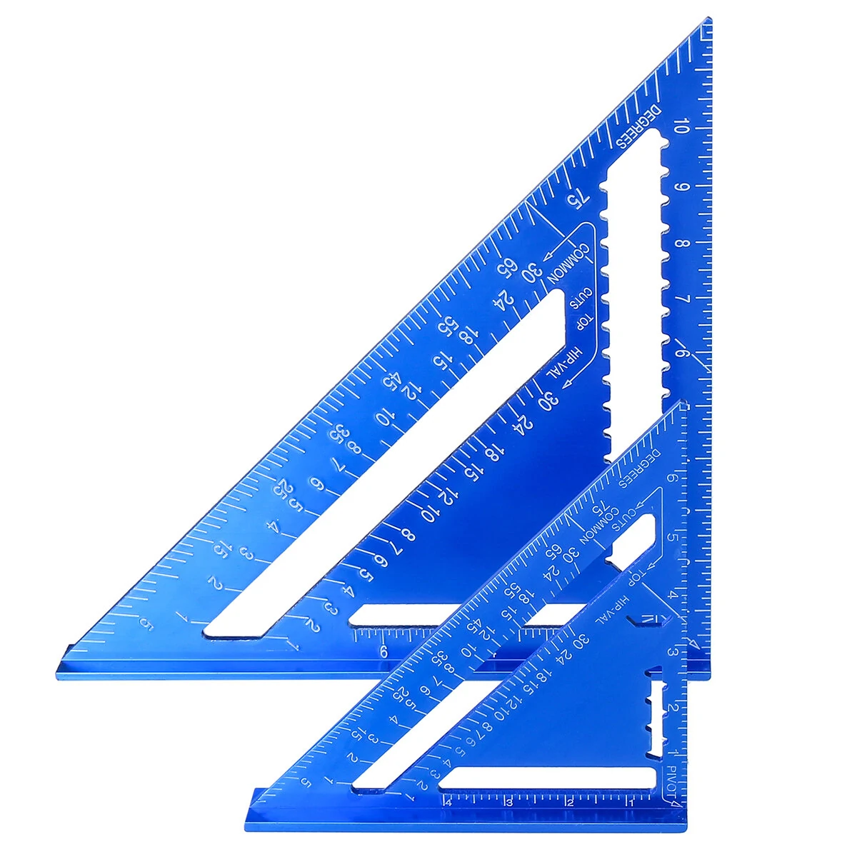 7/12 Inch Metric Imperial Aluminum Alloy Triangle Protractor Ruler | Woodworking Tool - Image 3