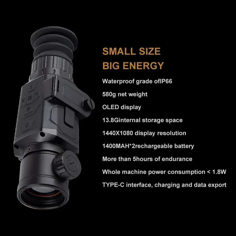 HT-C18 Thermal Monocular | 384x288 Resolution OLED Display | IP66 Waterproof - Image 2