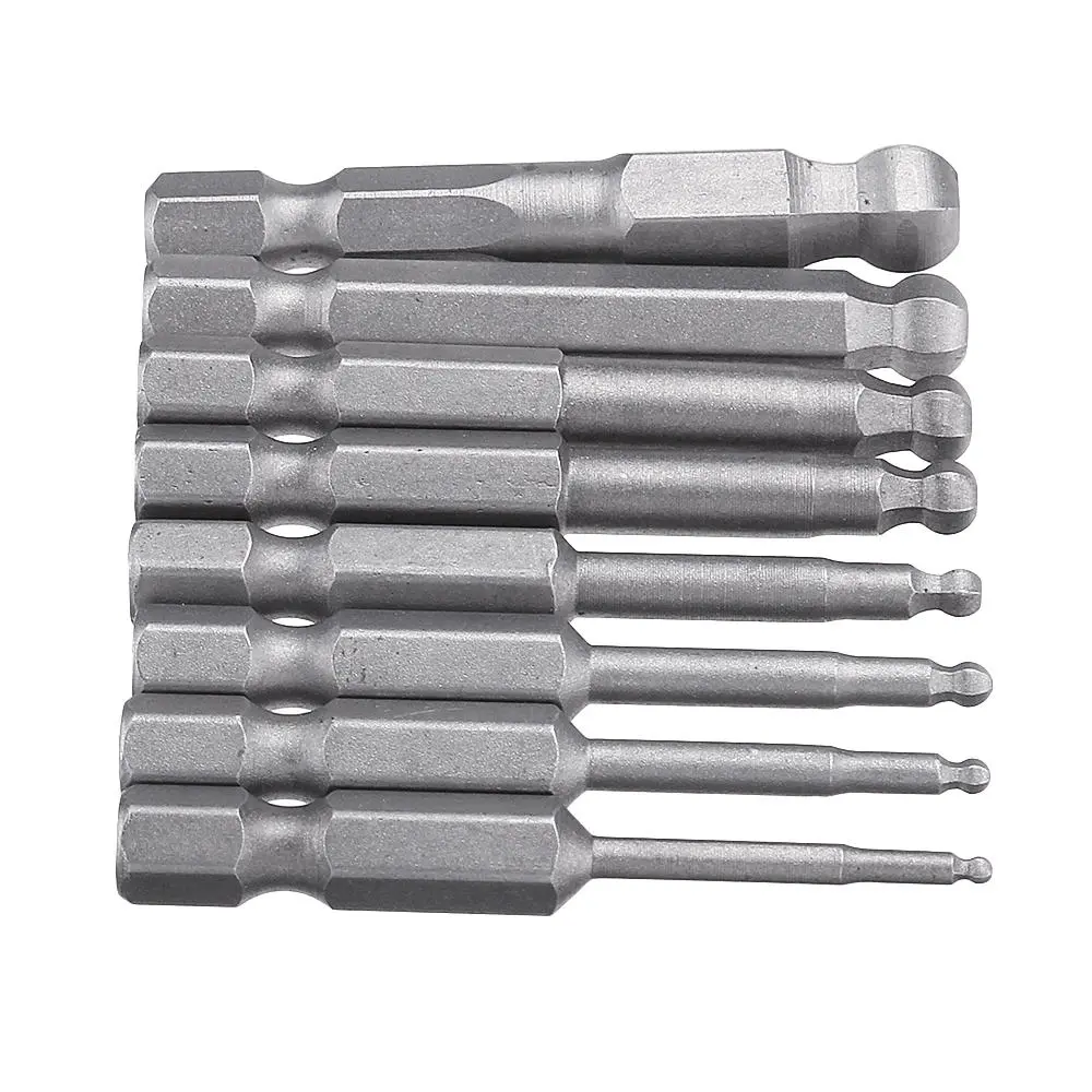 Effetool 8pcs 50mm S2 Magnetic Ball Hex Bits | H1.5-8mm | Screwdriver Set - Image 2
