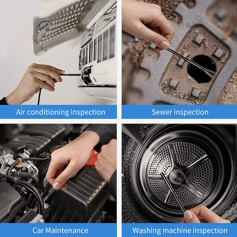 5 Inch Industrial Endoscope with Screen | 1080P Waterproof Dual Lens Camera for Car AC Duct Inspection - Image 5