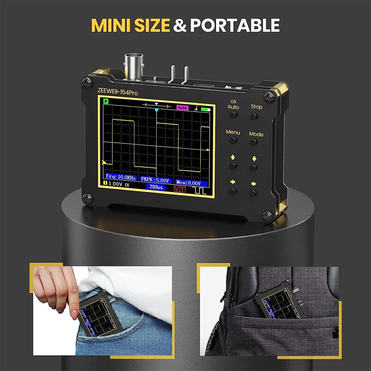 Zeeweii DSO154Pro Handheld Oscilloscope | 40MSa/s 18MHz | LCD Display & PWM Generator - Image 4