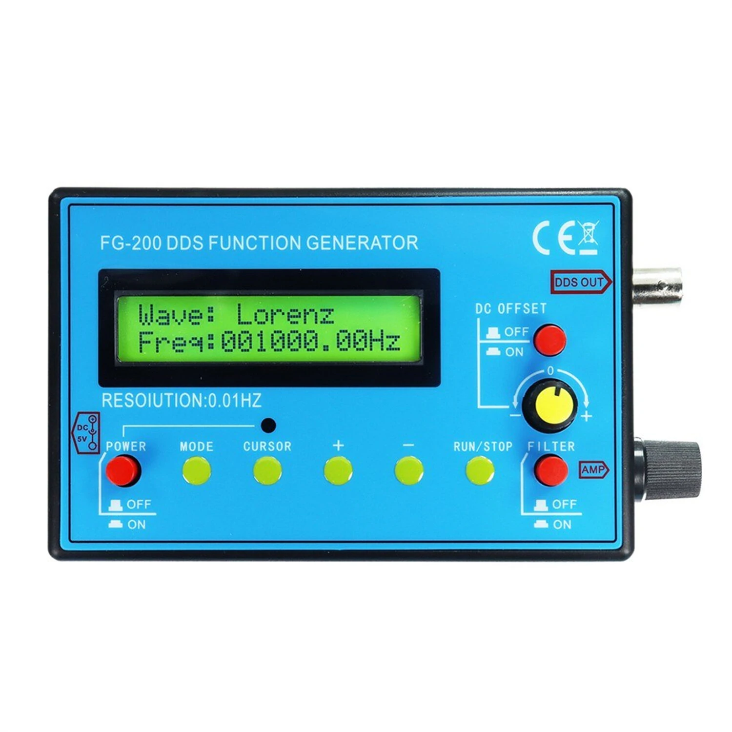 FG-200 DDS Function Signal Generator 0.01Hz-500KHz | Sine Square Sawtooth Wave - Image 3