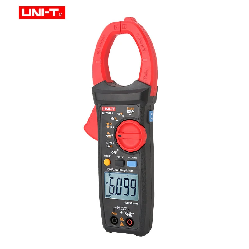 UNI-T UT206A+ Digital Clamp Meter - 1000A AC DC Current & 1000V Voltage Tester - Image 2