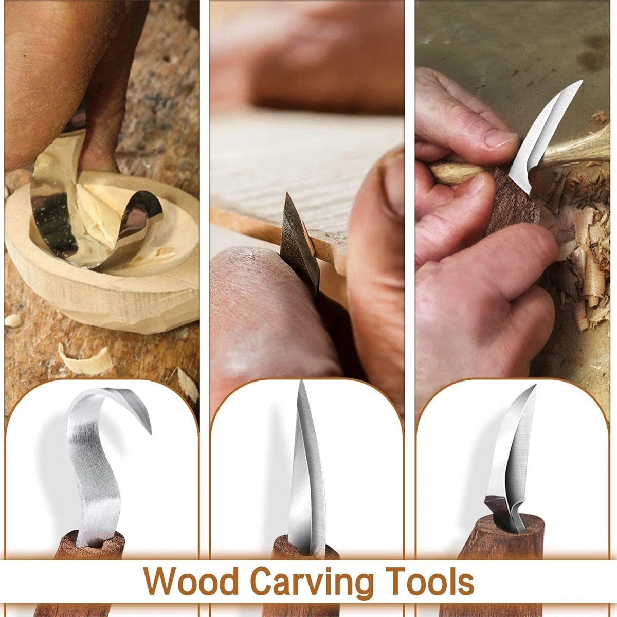 Wood Carving Tools Kit 7-in-1 with Hook Knife & Sharpener | Beginner Woodworking - Image 2