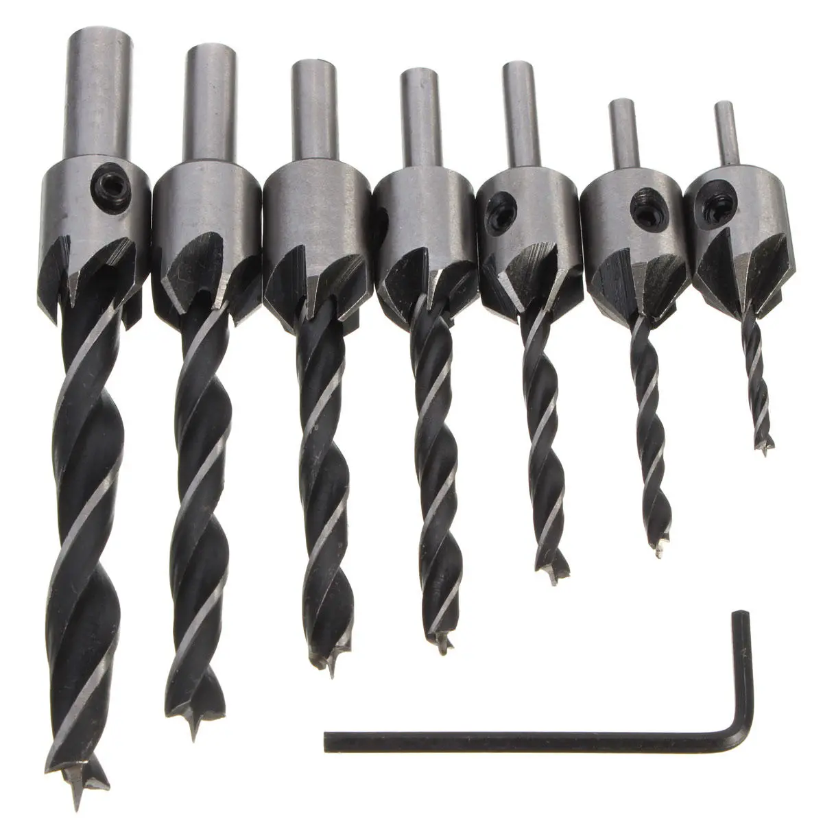 7pcs HSS Countersink Drill Bit Set | 3mm-10mm 5 Flutes for Woodworking - Image 2