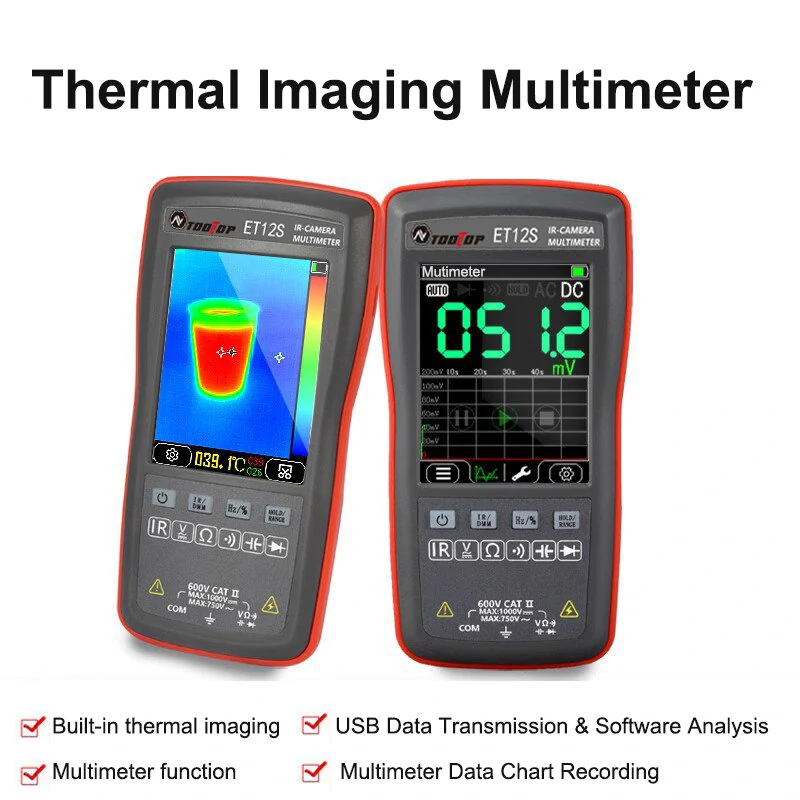 TOOLTOP ET11S/ET12S 2-in-1 Thermal Imager & Multimeter | 6000 Count | PC Data Transfer - Image 2