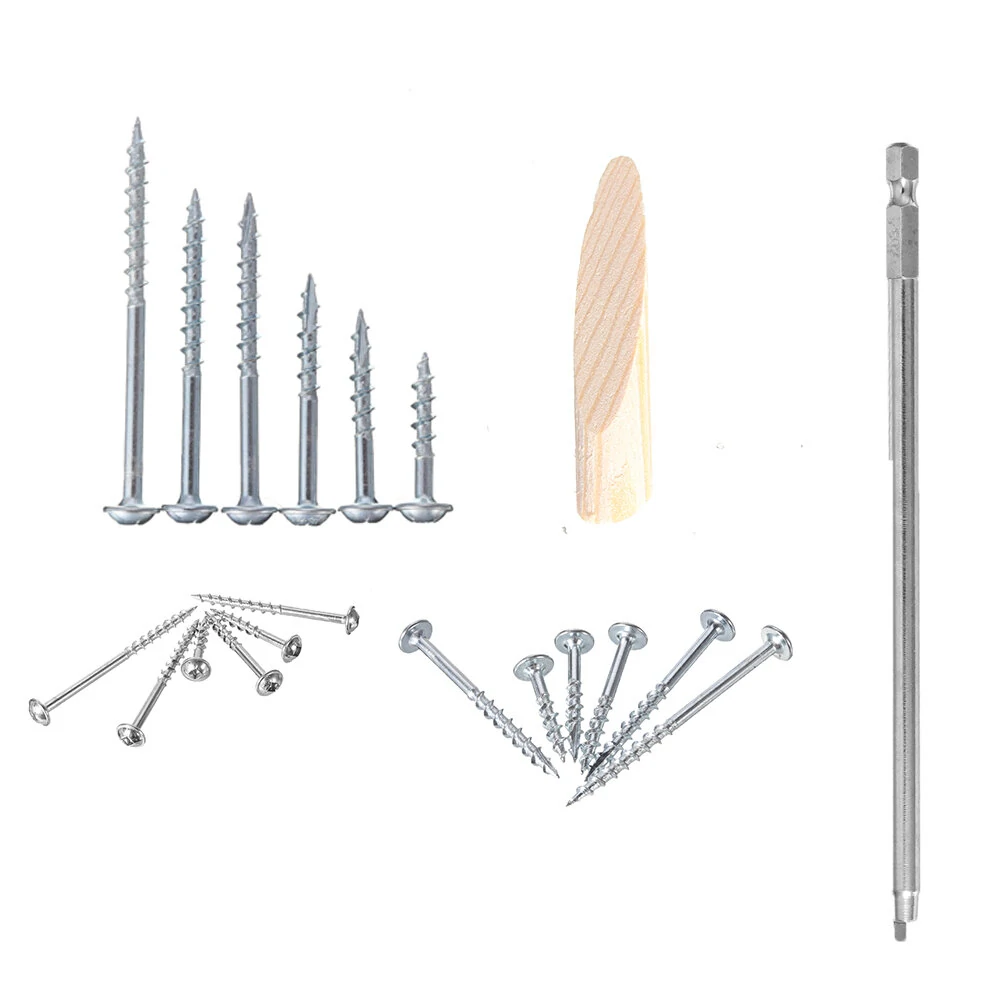 482Pcs Pocket Hole Screw Kit | 25-64mm Self Tapping SQ2 Square Head with Plugs & Driver Bit - Image 4
