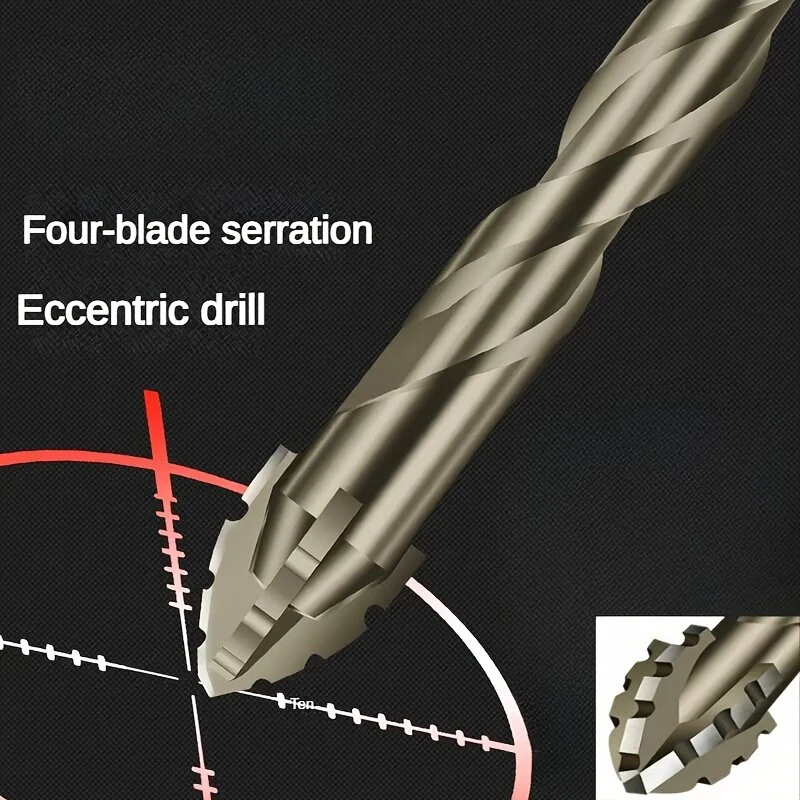 Carbide Sawtooth Drill Bit Set - 6pcs 4-Teeth Hex Shank for Tile & Concrete - Image 4